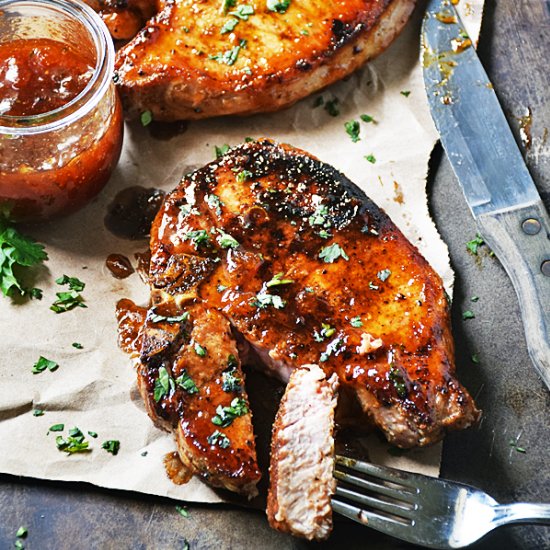 Chili Rubbed Pork Chops