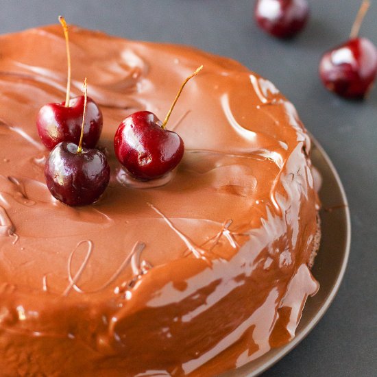 Chocolate Cherry Red Wine Torte