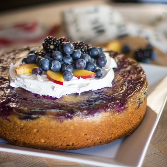 Nectarine & Berry Upside-down Cake