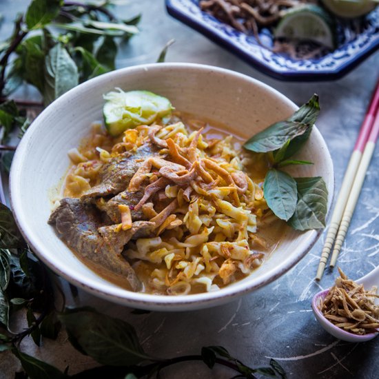 Thai Beef Curry Noodle Soup