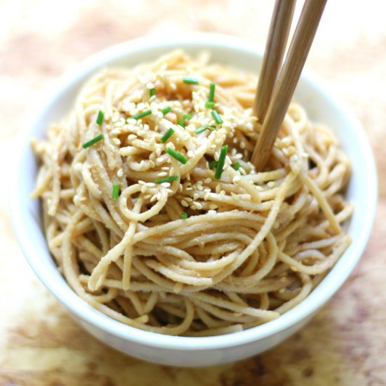 Cold Sesame Peanut Noodles (GF/V)