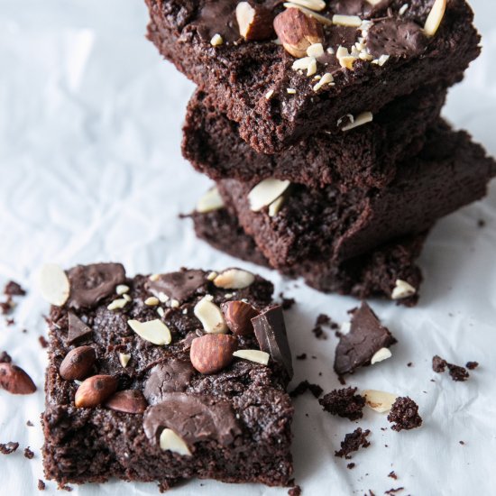 Fudgy Vegan Nut Butter Brownies