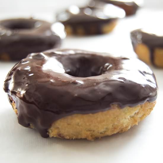 Banana Donuts with Chocolate Glaze