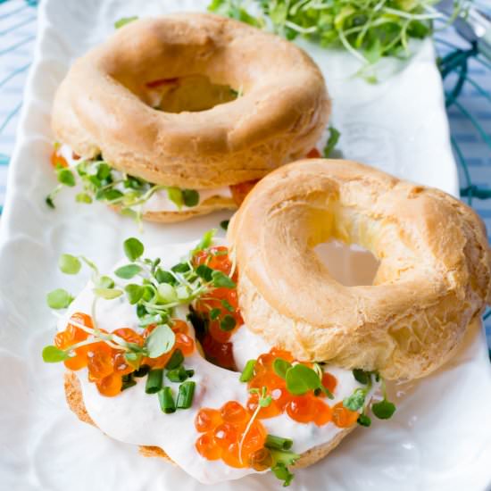 Salmon Mousse Choux Bagels