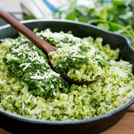 Pesto Cauliflower Rice