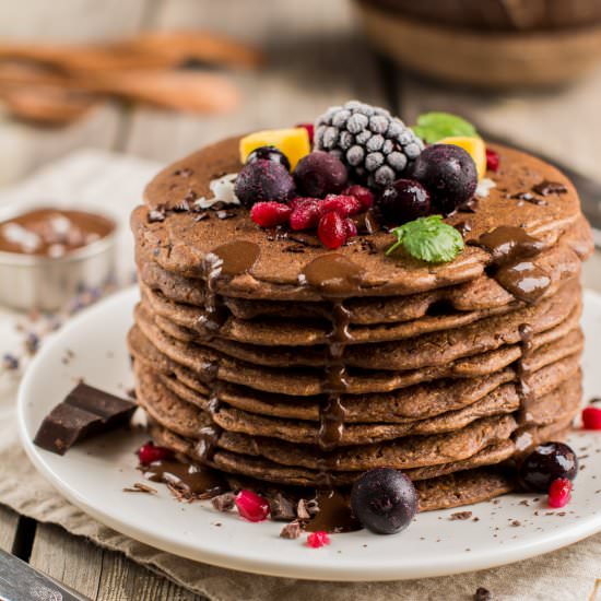 Chocolaty Sweet Potato Pancakes