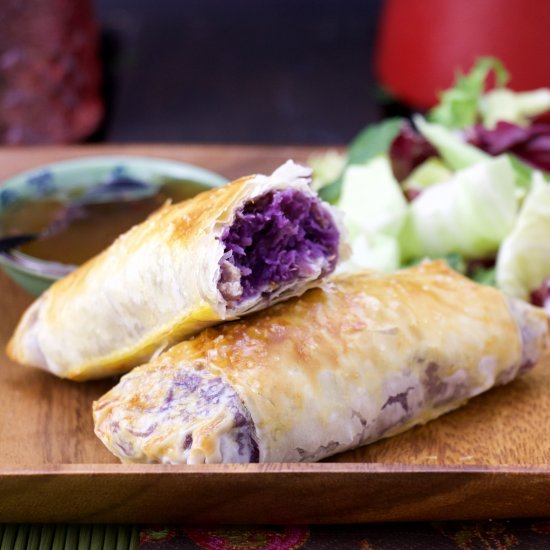 healthy purple egg rolls