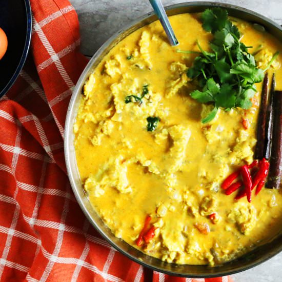 20-Minute Egg Drop Coconut Curry