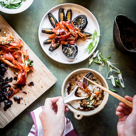 Brown Rice Congee with Century Eggs