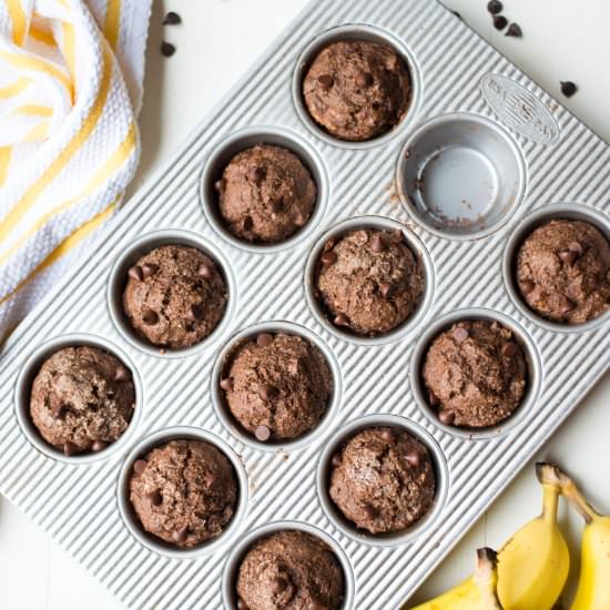 Double Chocolate Banana Muffins