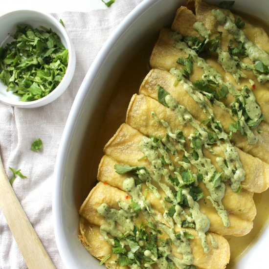 Black Bean Green Chili Enchiladas