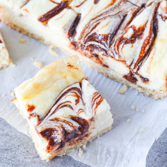 Sugar Free Nutella Cheesecake Bars