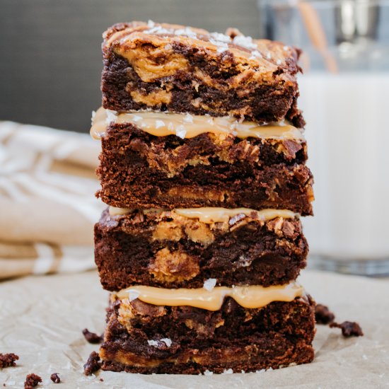 Salted Dulce de Leche Brownies