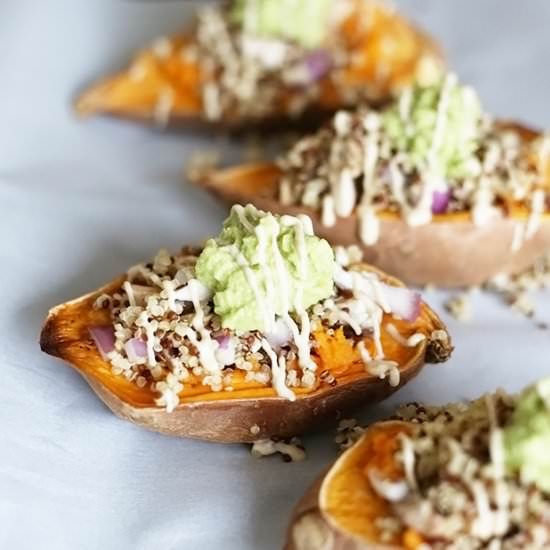 QUINOA STUFFED SWEET POTATOES