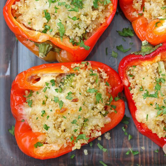 Broccoli & Cheese Quinoa Peppers