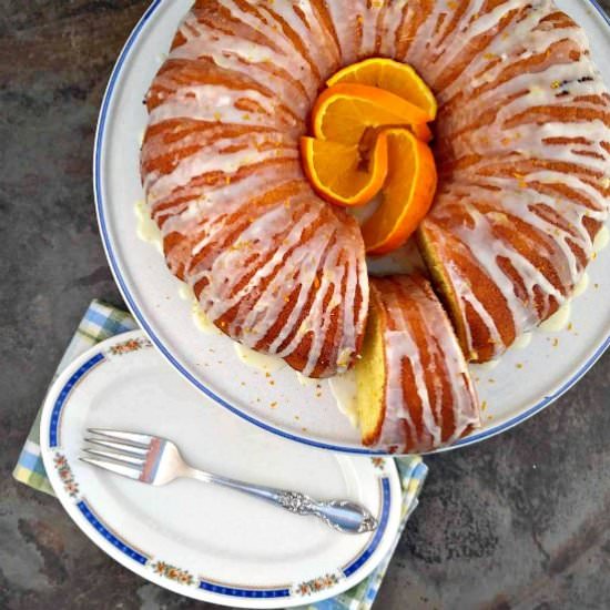 Orange cake with a citrus glaze