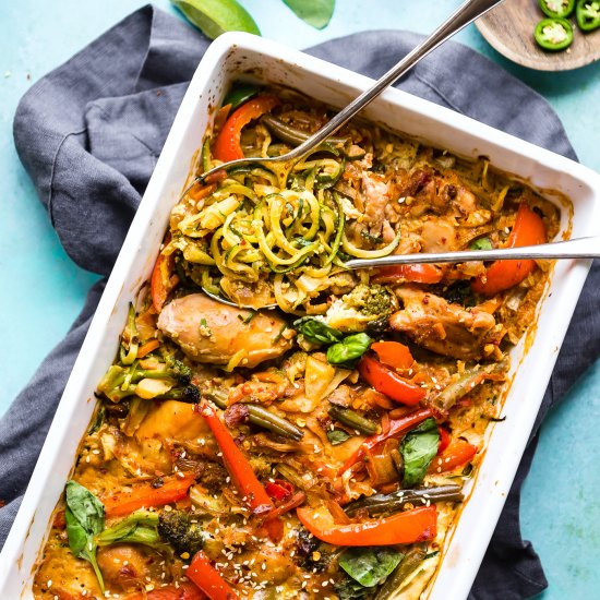 Drunken Zoodle Chicken Casserole