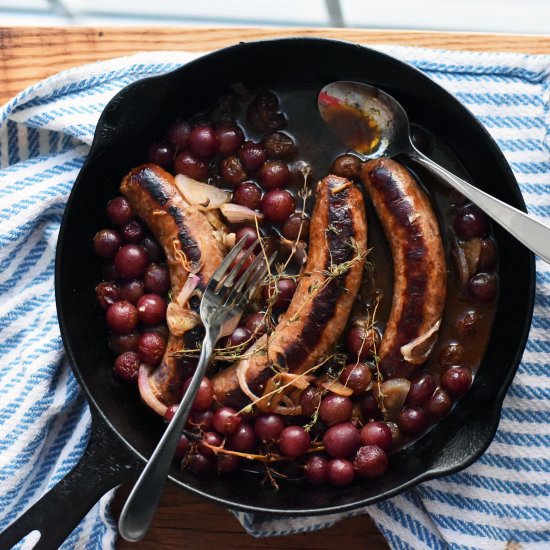 Roasted Sausage and Grapes