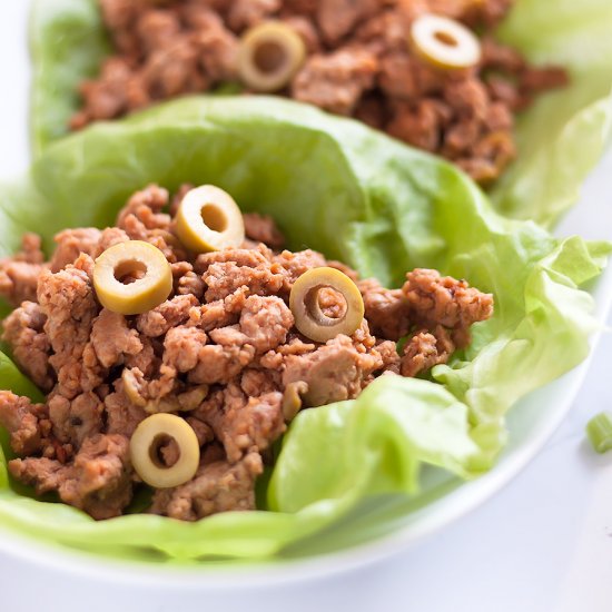 Turkey Picadillo Lettuce Wraps