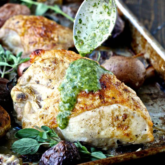 Sheet Pan Roast Chicken & Potatoes