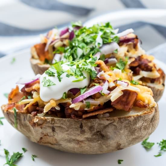 Loaded BBQ Chicken Baked Potatoes