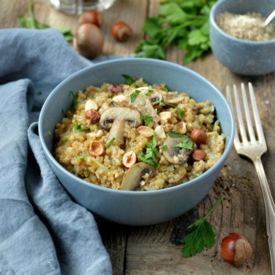 Barley Risotto with Mushroom & Hazelnut