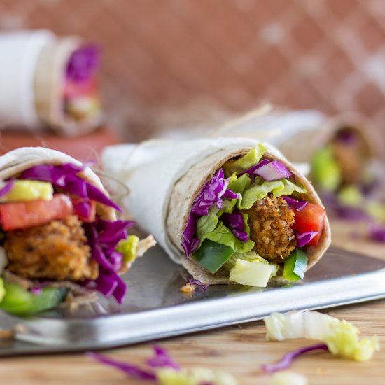 Crispy Popcorn Chicken Wrap