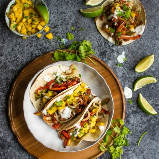 One Tray Tacos w/ Fresh Mango Salsa