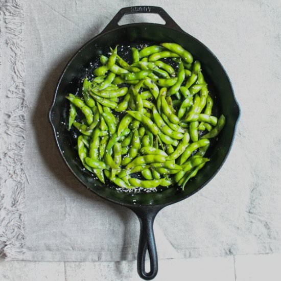 Spicy Garlic Edamame