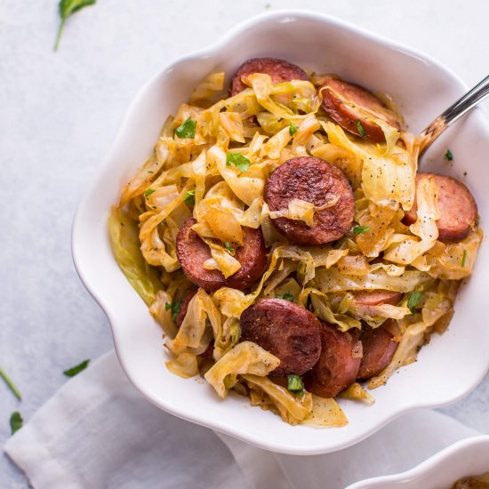 Sautéed Cabbage and Kielbasa