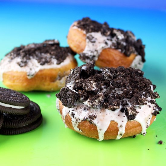 Vegan Oreo Cream Stuffed Donuts