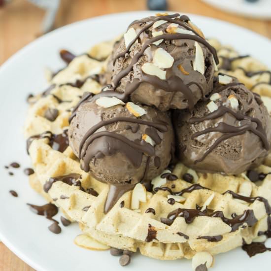 Healthy Waffle Ice Cream Sundae