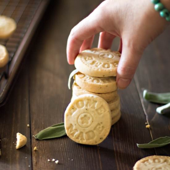 Lemon Sage Shortbread Cookies