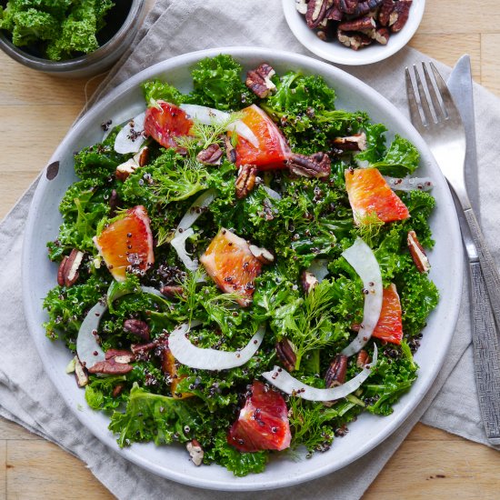 Massaged Kale & Blood Orange Salad