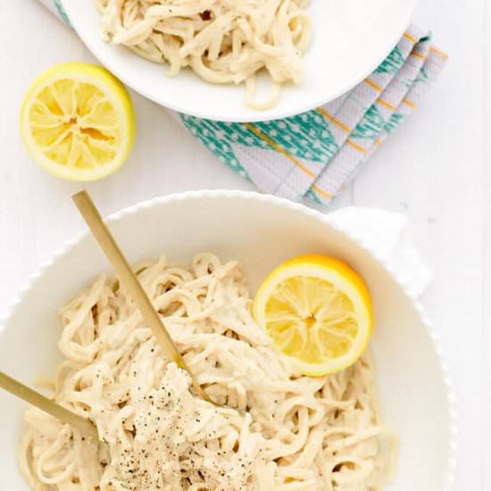 Vegan Creamy Lemon-Pepper Pasta