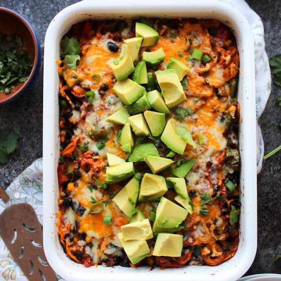 Sweet Potato Enchilada Casserole