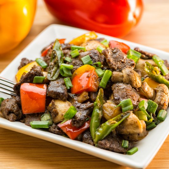 Stir fried Beef with Mushroom