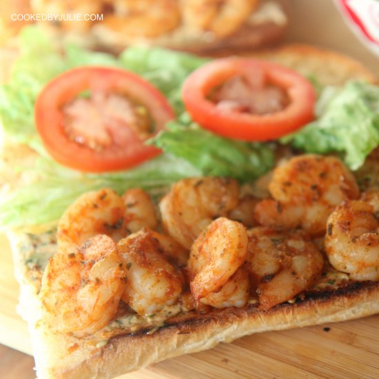 Grilled Shrimp Po’Boy Sandwich