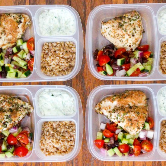 Greek Chicken Meal Prep Bowls