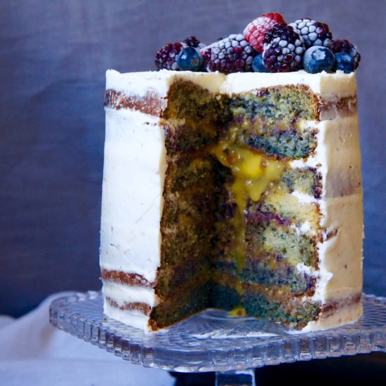 Blackberry layer cake w/ yuzu curd