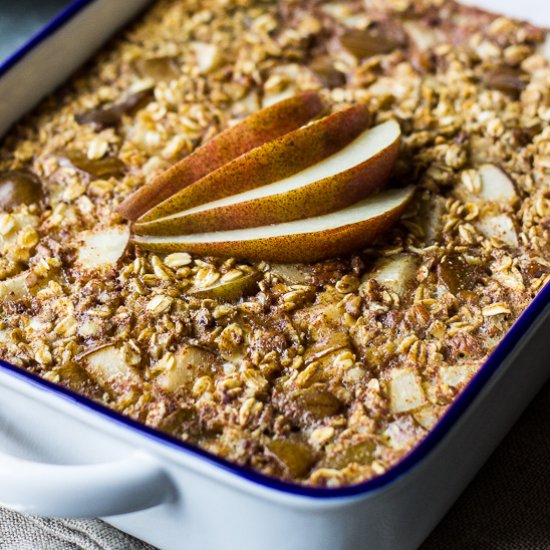 Cherry Pear Oatmeal Bake