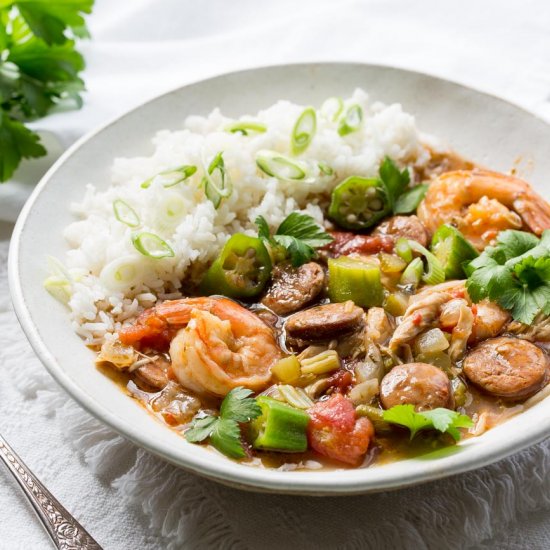 Chicken, Sausage, & Shrimp Gumbo