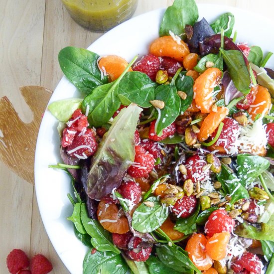 Orange Raspberry Spinach Salad