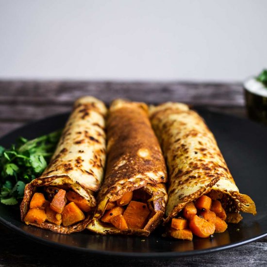 Indian Pancakes w/ Spiced Carrots