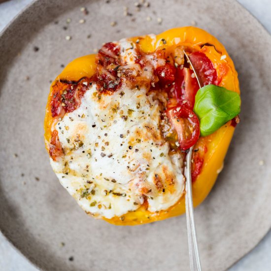 Pizza Polenta Stuffed Peppers