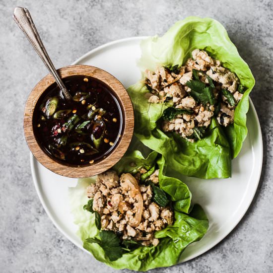 Chicken Lettuce Wraps (Larb)