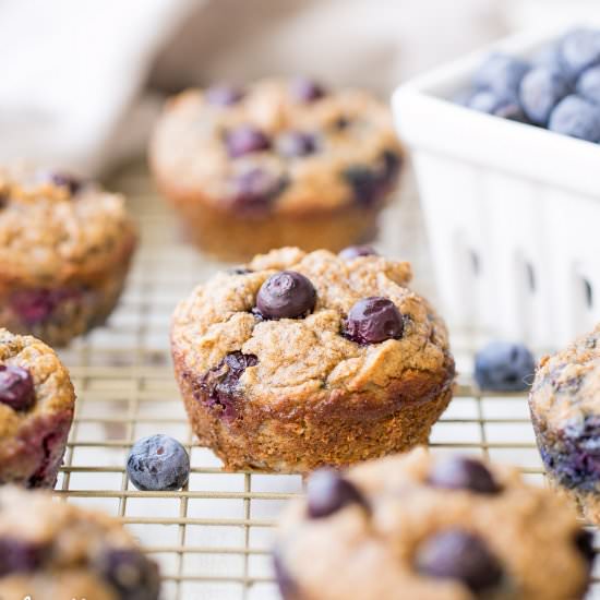 Paleo Banana Blueberry Muffins