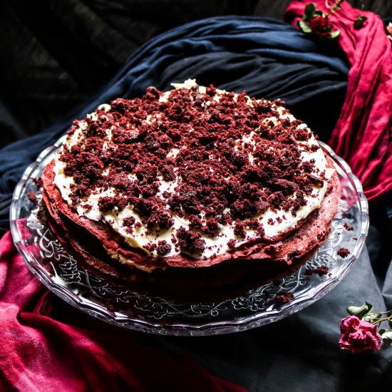 Red Velvet Crêpe Cake