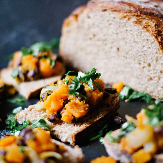 Easy Sweet Potato Black Bean Toast