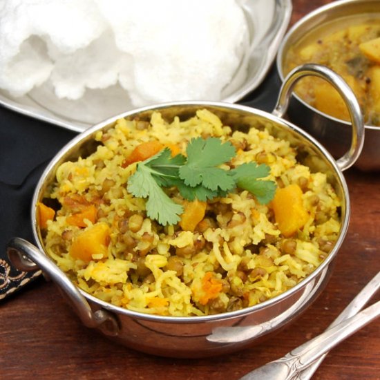 Mung Sprouts Khichdi with Butternut